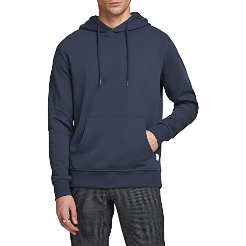 JACK & JONES Herren Jjebasic Noos Hooded Sweatshirt, Navy Blazer, M EU von JACK & JONES