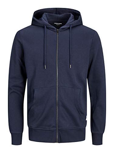 JACK & JONES Men's Basic Hoodie with Zipper - Navy Blazer, Everyday Comfort JACK & JONES Men's Basic Hoodie with Zipper - Navy Blazer, Everyday Comfort von JACK & JONES