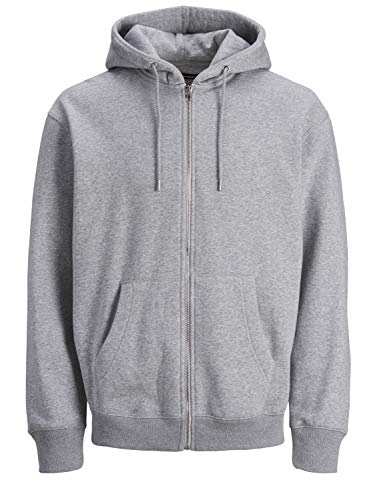 Jack & Jones NOS Herren JJESOFT SWEAT ZIP HOOD NOOS Sweatjacke,, per pack Grau (Light Grey Melange Fit: Relaxed), Large (Herstellergröße: L) von JACK & JONES