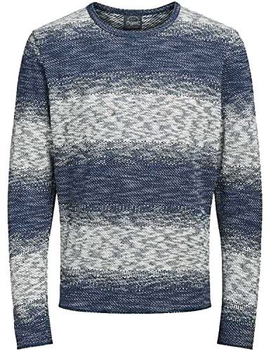 Jack & Jones Pullover Strick S M L XL jorBASS SWEAT Long Sleeve Neu Herren(hell - Dark Denim,S) von JACK & JONES