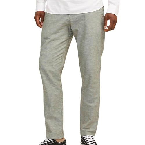JACK & JONES Herren Jpstace Jjsummer Linen Blend Pant Sn Jeansjacke, Deep Lichen Green/Detail:Melange,31W / 32L von JACK & JONES