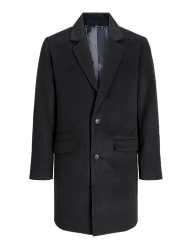 JACK & JONES Herren Jjhays Wool Blend Coat Mantel 12258389,Schwarz,XL von JACK & JONES