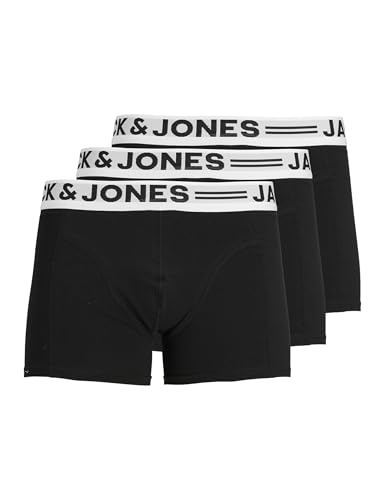 JACK & JONES Jungen Sense Trunks 3-Pack NOOS MNI Bade-Boxershorts, Black/Detail:Black - Black,104 von JACK & JONES