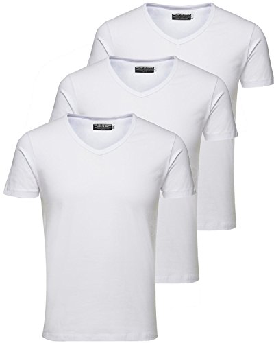 T-Shirt Herren (L, 3er Pack Weiß) von JACK & JONES