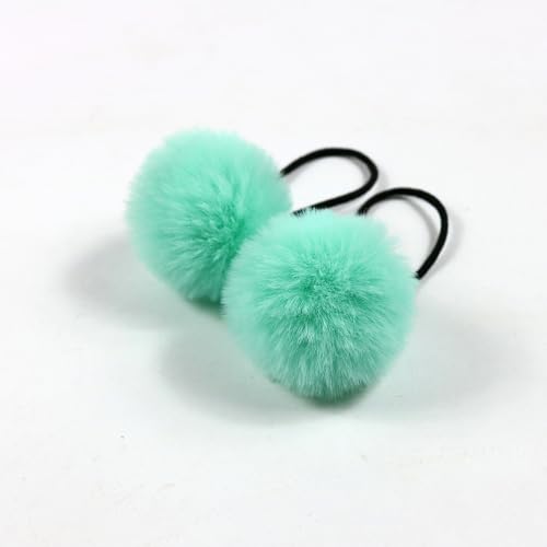 Jackanna Plüschkugel Haarband Cartoon Kinder Erwachsene Pille Haar Zubehör Nachahmung Otter Kaninchen kleine Pelzkugel Kopfschmuck Pom Pom Haar Seil elastische Haarband (Farben07, 10cm) von JACKANNA