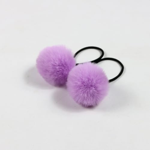 Jackanna Plüschkugel Haarband Cartoon Kinder Erwachsene Pille Haar Zubehör Nachahmung Otter Kaninchen kleine Pelzkugel Kopfschmuck Pom Pom Haar Seil elastische Haarband (Farben08, 10cm) von JACKANNA