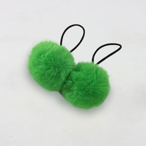 Jackanna Plüschkugel Haarband Cartoon Kinder Erwachsene Pille Haar Zubehör Nachahmung Otter Kaninchen kleine Pelzkugel Kopfschmuck Pom Pom Haar Seil elastische Haarband (Farben09, 12cm) von JACKANNA