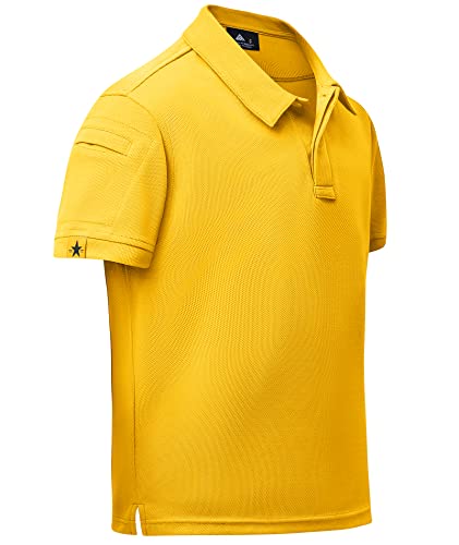 JACKETOWN Boys Poloshirts Jungen Polohemd Kurzarm Sommerliches Outdoor Sport Kinder Poloshirt Regular Fit für Golf, Basketball und Tennis(Gelb -M) von JACKETOWN