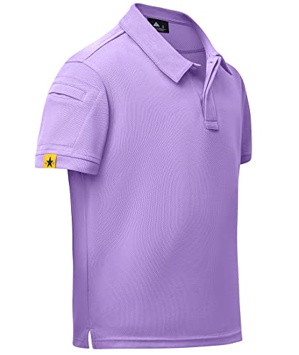 JACKETOWN Boys Poloshirts Jungen Polohemd Kurzarm Sommerliches Outdoor Sport Kinder Poloshirt Regular Fit für Golf, Basketball und Tennis(Violett -S) von JACKETOWN