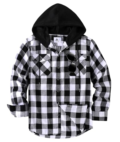 JACKETOWN Flanellhemd Herren Hemd Kariertes Hemd Mit Kapuze Hemdjacke Hemd Herren Langarm Regular Fit Karohemd Holzfällerhemd Baumwolle Kuscheliges Freizeithemden Mit Brusttasche M-3xl von JACKETOWN