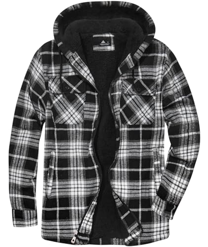 JACKETOWN Hemdjacke Kariertes Herren hoodies Flanelljacke Warm Thermohemd Herren Holzfäller Jacke Verdicken Freizeitjacke kariert coat Langarm mit Reißverschluss FleeceFutter Winterjacke (Schwarz M) JACKETOWN Hemdjacke Kariertes Herren hoodies Flanelljacke Warm Thermohemd Herren Holzfäller Jacke Verdicken Freizeitjacke kariert coat Langarm mit Reißverschluss FleeceFutter Winterjacke (Schwarz M) von JACKETOWN