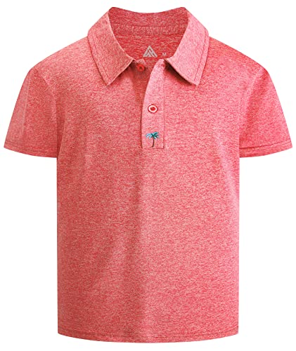 JACKETOWN Jungen Poloshirts Kurzarm Kinder Polohemd Regular Fit Outdoor Sommer T-Shirt Atmungsaktiv mit Gummizug Jungen Sportswear(Orange1-XL) von JACKETOWN