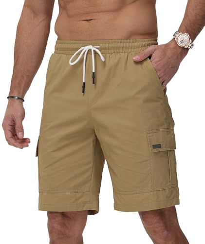 JACKETOWN Kurze Hosen Herren Cargo Shorts Baumwolle Bermuda Shorts Herren Sommer Freizeithose Elastische Taille mit Taschen JACKETOWN Kurze Hosen Herren Cargo Shorts Baumwolle Bermuda Shorts Herren Sommer Freizeithose Elastische Taille mit Taschen von JACKETOWN