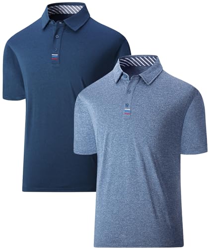 JACKETOWN Polo T-Shirt Herren Schnelltrocknend Poloshirt Casual Herren Einfarbig Bügelfrei Poloshirts-Activewear Set Herren Sommer Atmungsaktive XL von JACKETOWN