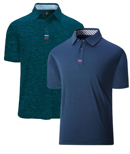 JACKETOWN Poloshirts Herren Polo Set Atmungsaktive Golf Poloshirt Schnelltrocknend Polo Männer Sport Streifendesign Poloshirts Kurzarm Sommer Polohemd Activewear Poloshirt 2er Pack JACKETOWN Poloshirts Herren Polo Set Atmungsaktive Golf Poloshirt Schnelltrocknend Polo Männer Sport Streifendesign Poloshirts Kurzarm Sommer Polohemd Activewear Poloshirt 2er Pack von JACKETOWN