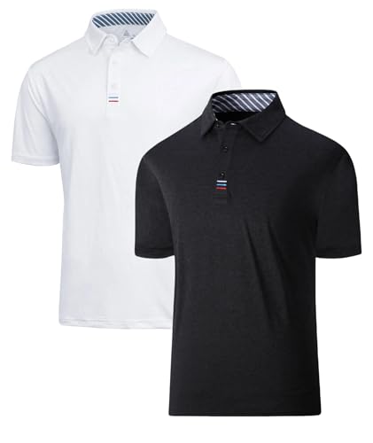 JACKETOWN Poloshirts Herren Polo Set Atmungsaktive Golf Poloshirts Schnelltrocknend Polo Männer Sport Streifendesign Poloshirts Kurzarm Sommer Polo Hemd Activewear Poloshirt 2er Pack JACKETOWN Poloshirts Herren Polo Set Atmungsaktive Golf Poloshirts Schnelltrocknend Polo Männer Sport Streifendesign Poloshirts Kurzarm Sommer Polo Hemd Activewear Poloshirt 2er Pack von JACKETOWN