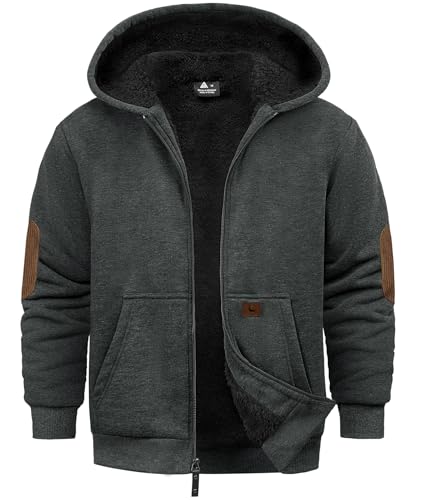 JACKETWON Jungen Sweatjacke Gefüttert Kinder Hoodie Sweatshirt Kapuzenpullover Fleecejacke mit Kapuze Langarm Warme Winterjacke Classic Pullover mit Reißverschluss von JACKETOWN