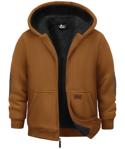 JACKETWON Jungen Sweatjacke Gefüttert Kinder Hoodie Sweatshirt Kapuzenpullover Fleecejacke mit Kapuze Langarm Warme Winterjacke Classic Pullover mit Reißverschluss von JACKETOWN