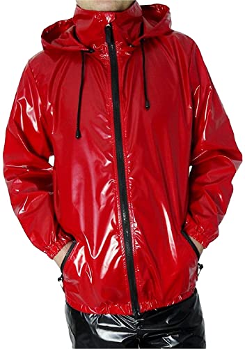 JACKETZONE Herren PVC-Regenmantel | PVC-Kunst-Trenchcoat | Vinyl Glänzender Mantel Kunstleder Bikerjacke, Rot – PVC Trenchcoat, XL JACKETZONE Herren PVC-Regenmantel | PVC-Kunst-Trenchcoat | Vinyl Glänzender Mantel Kunstleder Bikerjacke, Rot – PVC Trenchcoat, XL von JACKETZONE