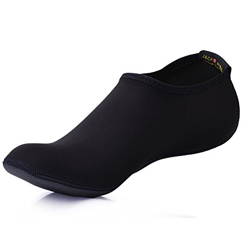 JACKSHIBO Erwachsene Barfuß Schuhe Weich Wassersport Schuhe Damen Schwimmschuhe Surfschuhe Badeschuhe, Schwarz, 2XL(EU 42-43) von JACKSHIBO