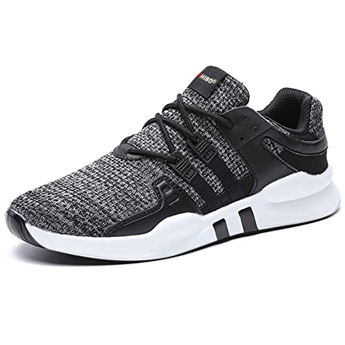 JACKSHIBO Schuhe Sneaker Herren Laufschuhe Damen Leicht Sportschuhe Gym Turnschuhe Outdoor Atmungsaktiv Freizeit Fitnessschuhe 01 Grau 48 EU von JACKSHIBO
