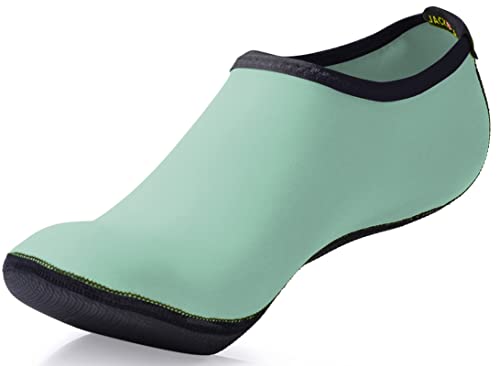 JACKSHIBO Schwimmschuhe Damen Barfussschuhe Barfußschuhe Herren Badeschuhe Wasserschuhe Strandschuhe Surfschuhe Aquaschuhe,053 LightGreen 35/36 EU S von JACKSHIBO