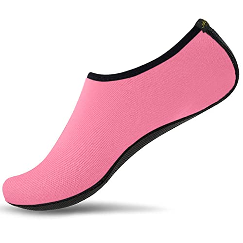 JACKSHIBO Schwimmschuhe Damen Barfussschuhe Barfußschuhe Herren Badeschuhe Wasserschuhe Strandschuhe Surfschuhe Aquaschuhe 27 Pink Rot 37/38 EU M von JACKSHIBO