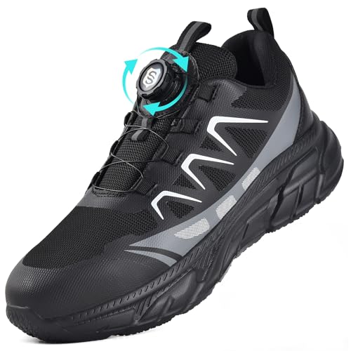 JACKSHIBO Sicherheitsschuhe Arbeitsschuhe Herren Damen Leicht Sportlich Stahlkappenschuhe Atmungsaktiv mit Stahlkappe von JACKSHIBO