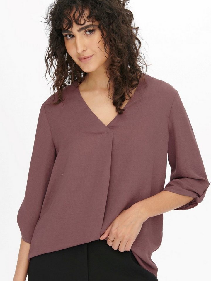 JACQUELINE de YONG Blusenshirt Design JDYDIVYA Freizeit V-Neck (1-tlg) NOOS - JDYDIVYA 3/4 TOP WVN von JACQUELINE de YONG