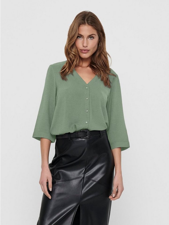 JACQUELINE de YONG Blusenshirt Leichtes Crepe Hemd Blusen Shirt Basic Top Oberteil JDYLION 7075 in Dunkelgrün von JACQUELINE de YONG