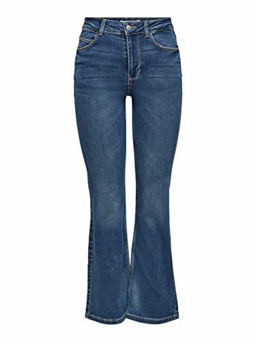 JACQUELINE de YONG Damen Jdynwflora Neela Life Hw Flr Mb01 Dnm No Jeans, Medium Blue Denim, 27W / 30L EU von JACQUELINE de YONG