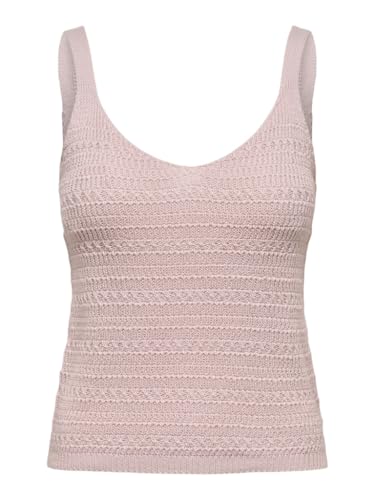 JACQUELINE de YONG Damen Stricktop JDYTROPICA S/L V-NECK TOP KNT (DE/NL/SE/PL, Alphanumerisch, L, Regular, Regular, chalk pink) von JACQUELINE de YONG