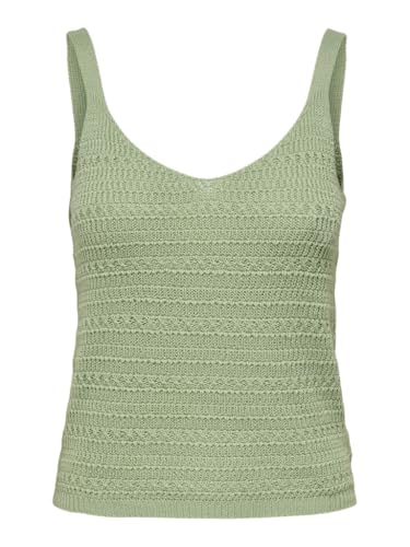 JACQUELINE de YONG Damen Stricktop JDYTROPICA S/L V-NECK TOP KNT (DE/NL/SE/PL, Alphanumerisch, L, Regular, Regular, smoke green) von JACQUELINE de YONG