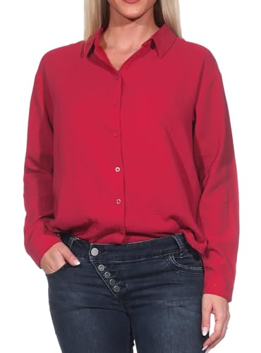 JDY Damen Musselin-Bluse JDYTheis Langarm Loose Shirt 15271018 Ski Patrol L von JACQUELINE de YONG
