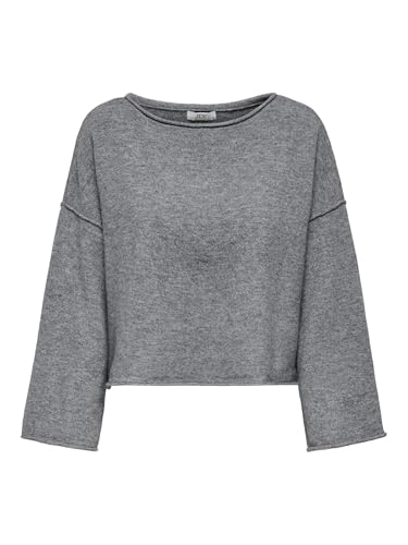 JACQUELINE de YONG Damen Jdyrue Life L/S Boat Neck KNT Noos Pullover, Medium Grey Melange, S EU JACQUELINE de YONG Damen Jdyrue Life L/S Boat Neck KNT Noos Pullover, Medium Grey Melange, S EU von JACQUELINE de YONG