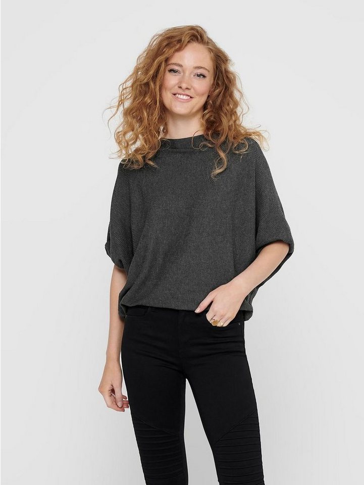 JACQUELINE de YONG Strickpullover Pullover Feinstrick Sweatshirt JDYNEW BEHAVE BATSLEEVE Sweater (1-tlg) 3053 in Dunkelgrau von JACQUELINE de YONG