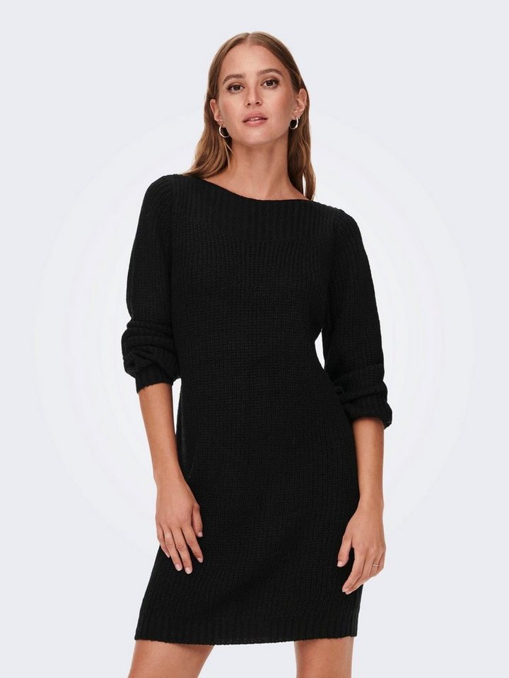 JACQUELINE de YONG Shirtkleid Langarm Strickkleid JDYWHITNEY MEGAN Boat Dress Pullover (lang) 3759 in Schwarz von JACQUELINE de YONG