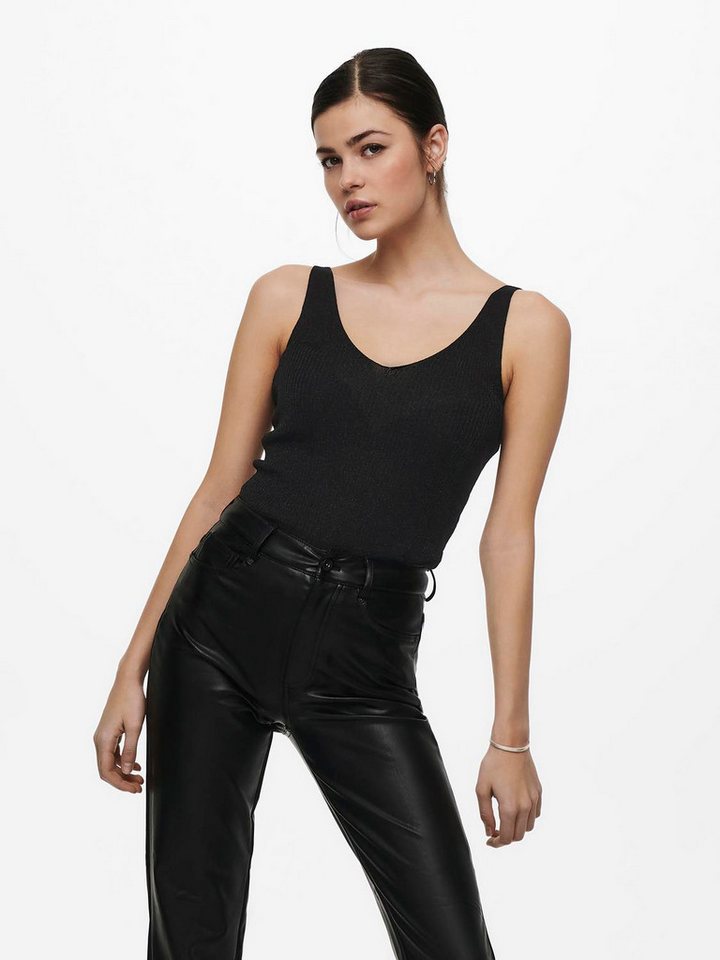 JACQUELINE de YONG Shirttop Tank V-Ausschnitt Ärmellos Gerippt Design JDYBODILLA LUREX S/L TOP KNT von JACQUELINE de YONG
