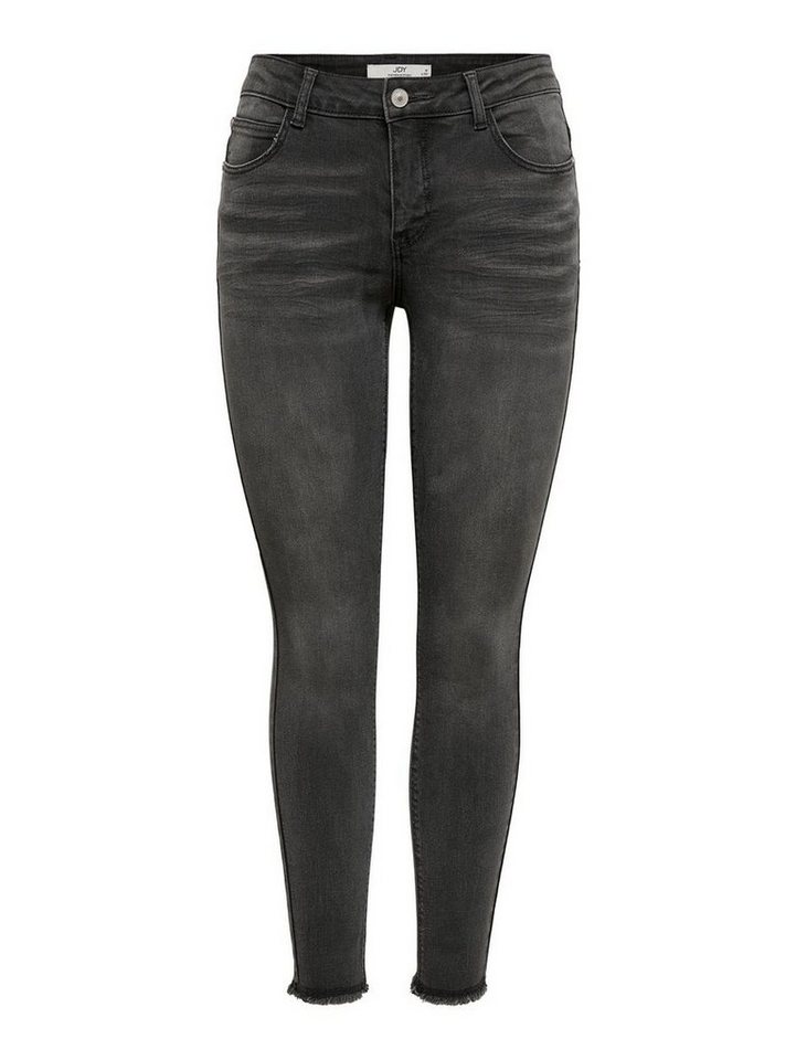 JACQUELINE de YONG Skinny-fit-Jeans Skinny Fit Jeans Ankle Cut JDYSONJA Stretch Hose mit Fransen (1-tlg) 3382 in Dunkelgrau von JACQUELINE de YONG