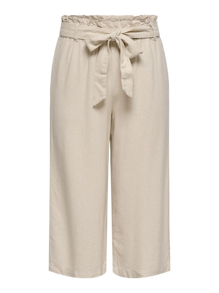 JACQUELINE de YONG Stoffhose Modisch mit Schleifendetail und elastischem Bund JDYSAY MW LINEN CROPPED PANT WVN von JACQUELINE de YONG