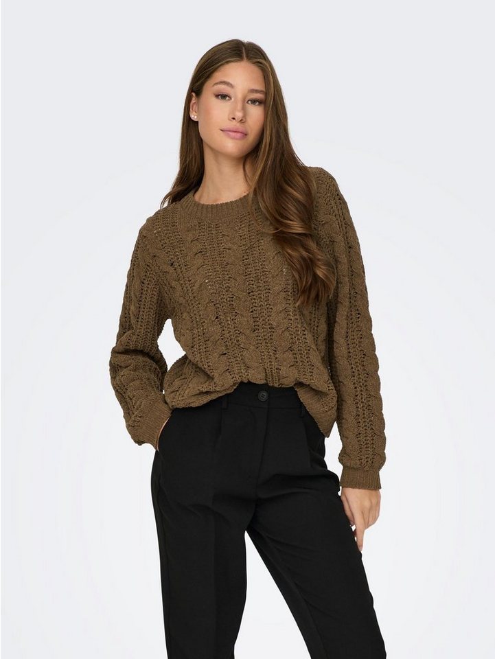 JACQUELINE de YONG Strickpullover Pullover Flauschiger Stehkragen Sweater Gestrickt JDYJOLA 6347 in Braun von JACQUELINE de YONG