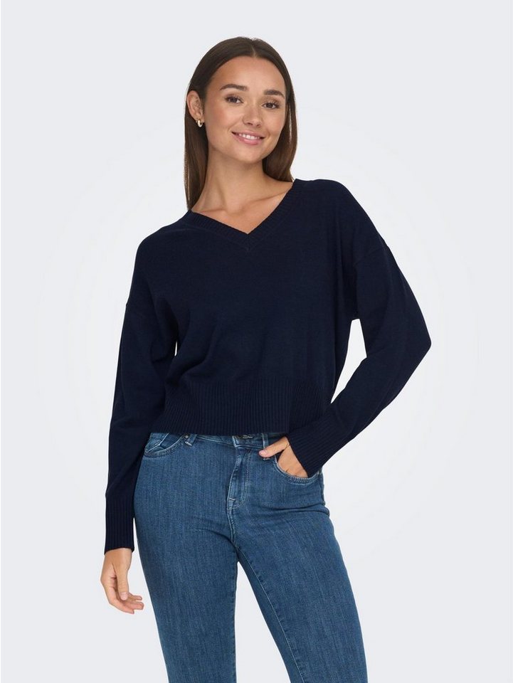 JACQUELINE de YONG Strickpullover Dünner Strick Pullover Langarm JDYPRIME 5657 in Navy von JACQUELINE de YONG