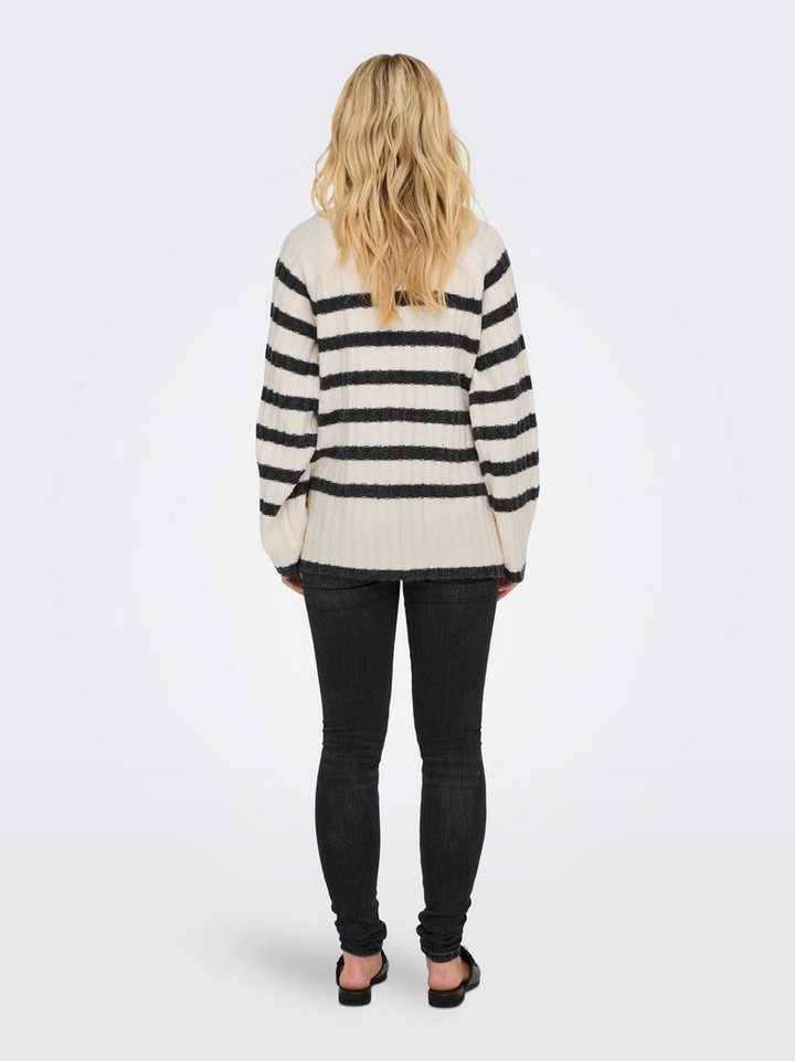 JACQUELINE de YONG Strickpullover Pullover Knit it Rollkragen Langarm Lang 8222 in Beige von JACQUELINE de YONG