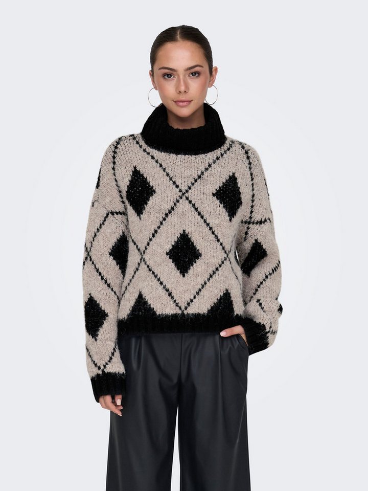 JACQUELINE de YONG Strickpullover Strickpullover Rollkragen Langarm Tiefe Schultern JDYZOEY LIFE L/S RN JACQUARD PULLOVE KNT von JACQUELINE de YONG