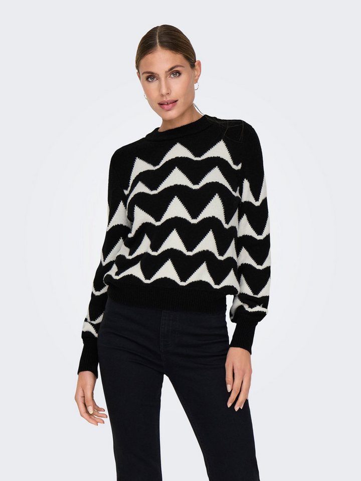 JACQUELINE de YONG Strickpullover Strickpullover Rundhals gerippte Ärmelbündchen JDYTINA L/S JACQUARD PULLOVER KNT von JACQUELINE de YONG