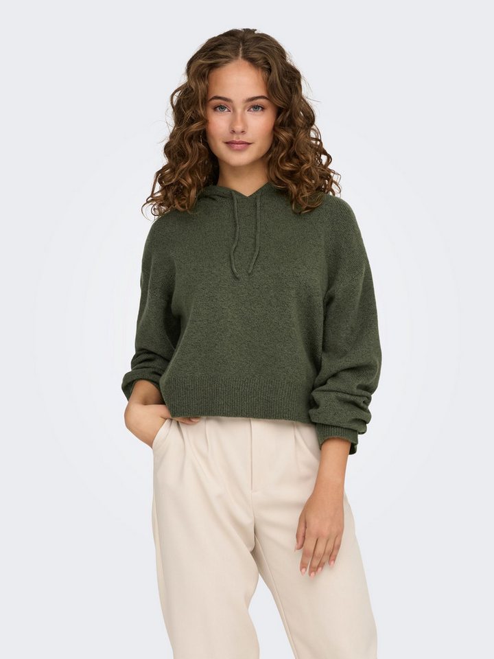 JACQUELINE de YONG Strickpullover Strickpullover Weich Kapuze Langarm Tiefe Schultern JDYRUE LIFE L/S SHORT HOOD PUL KNT NOOS von JACQUELINE de YONG
