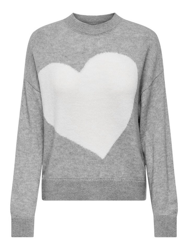 JACQUELINE de YONG Strickpullover Weicher Cozy Strickpullover mit großem Herzmotiv JDYLOVELLA L/S HEART PULLOVER KNT von JACQUELINE de YONG