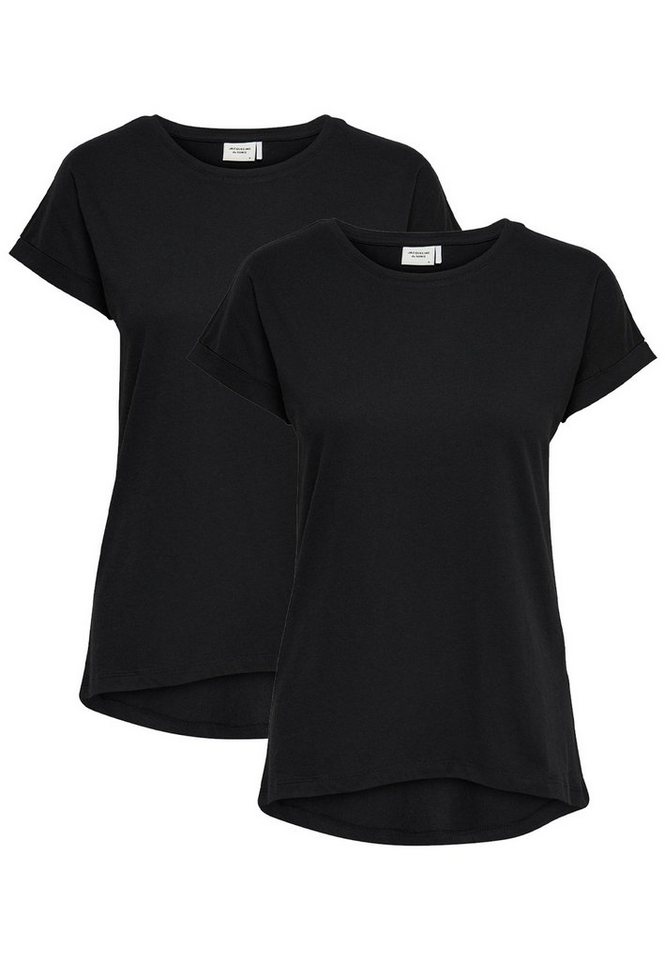 JACQUELINE de YONG T-Shirt T-Shirt 2-er Stück Pack Kurzarm Basic Blusen Set JDYLOUISA (2-tlg) 2655 in Schwarz-2 von JACQUELINE de YONG