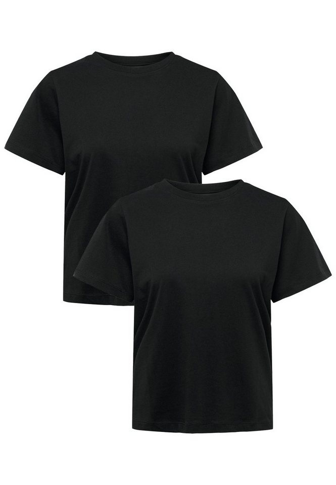 JACQUELINE de YONG T-Shirt Basic T-Shirt 2-er Set VMPAULA (2-tlg) 5417 in Schwarz von JACQUELINE de YONG