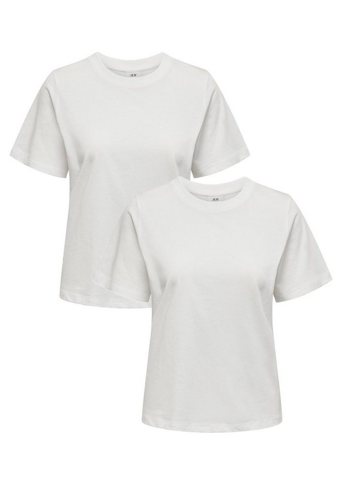 JACQUELINE de YONG T-Shirt Basic T-Shirt 2-er Set VMPAULA (2-tlg) 5417 in Weiß-2 von JACQUELINE de YONG